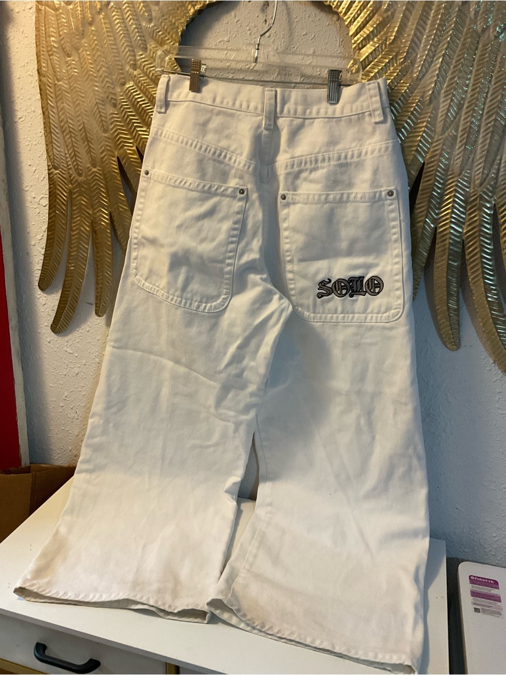 Y2k Semore Solo JNCO style wide leg , loose fit skater embroidered jeans